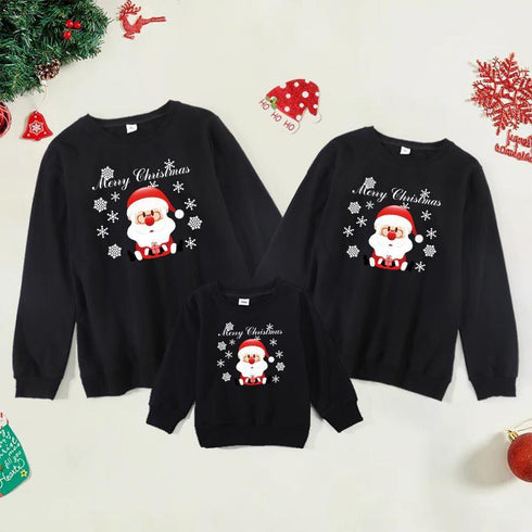 Warm vests cute cartoon Christmas series snowflake printing a family of three parents and children